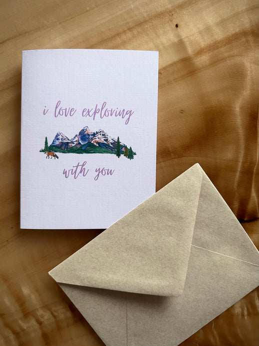 'I love exploring with you' Card